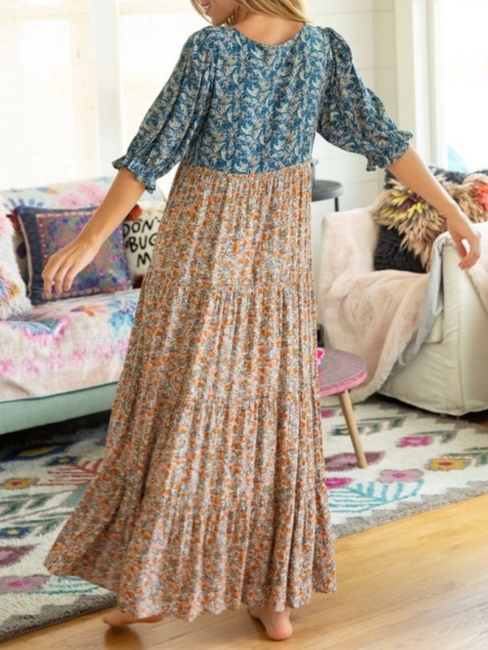 Natural Life Collette Floral Tiered Maxi Dress - Picture 2 of 7